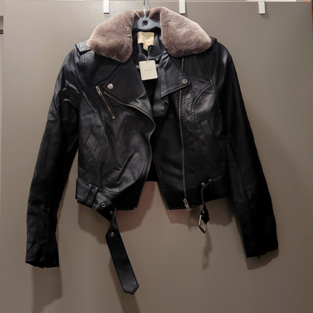 silence + noise Faux Leather Moto Jacket